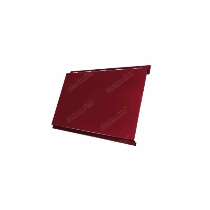 Металлический сайдинг Grand Line Вертикаль 0.45 мм classic Drap ST с пленкой RAL 3005 красное вино