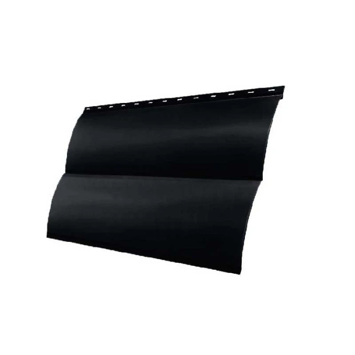 Металлический сайдинг Grand Line Блок-хаус 0.45 мм Drap RAL 9005 черный