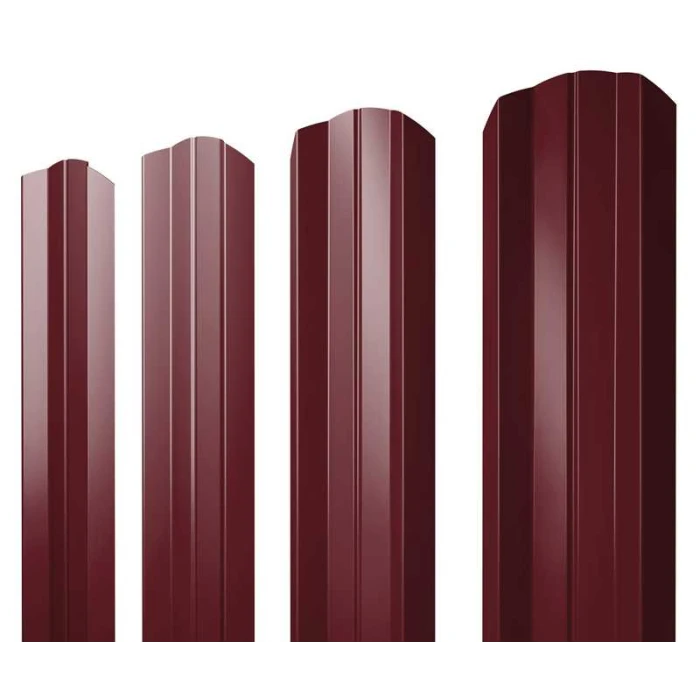 Штакетник М-образный А фигурный Grand Line 0,5 Satin RAL 3005 Красное Вино